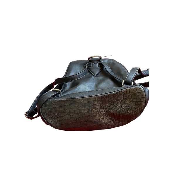 Kenneth Cole Leather Backpack Adjustable Strap Zip Pocket One Size Black - Picture 5 of 11